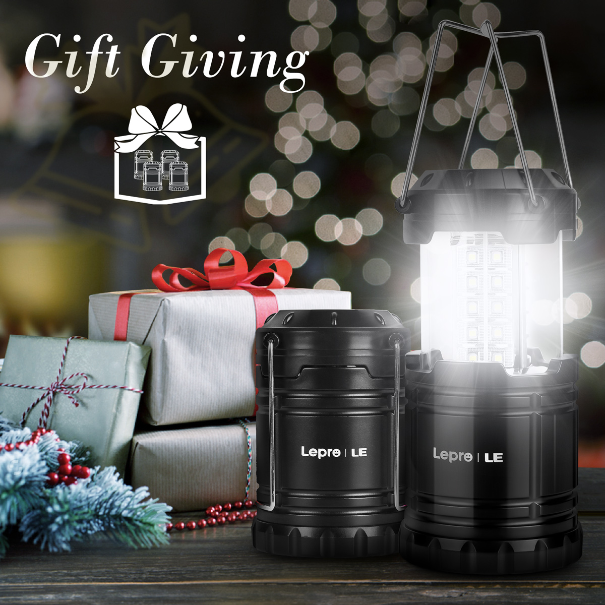 Brightest LED Camping Lantern, 140LM, Battery Powered, 4 Light Modes - Lepro