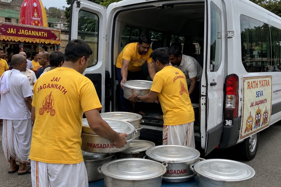 Loading / Unloading Prasadam to Van