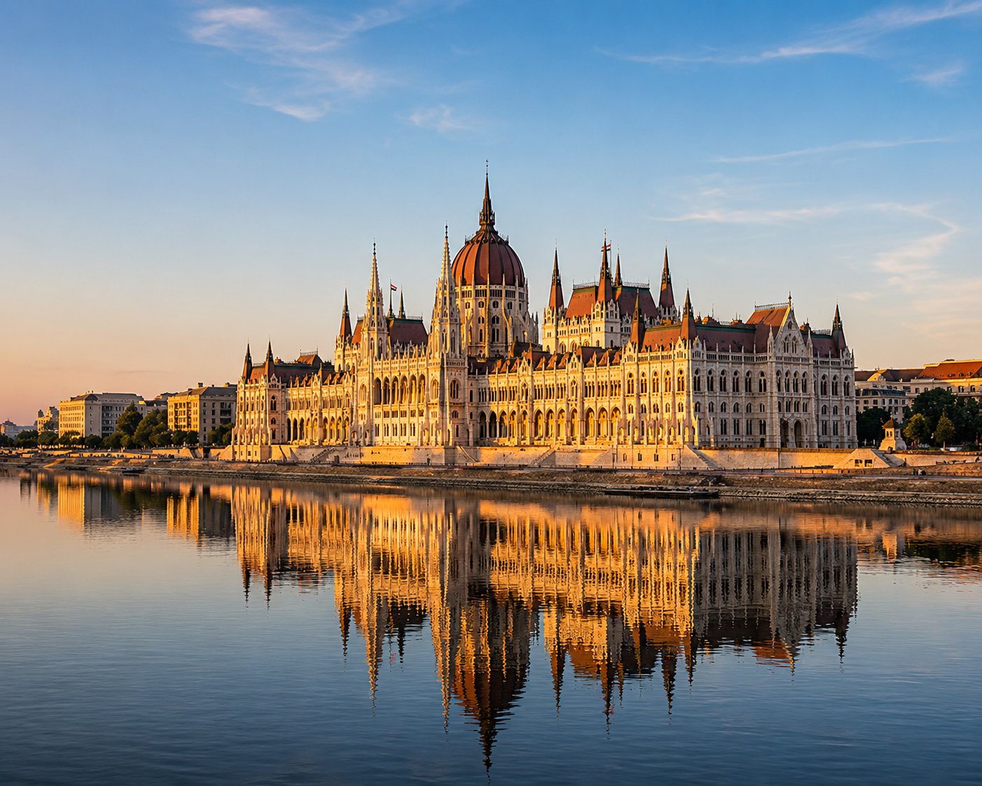 A budapesti Parlament a Duna partján
