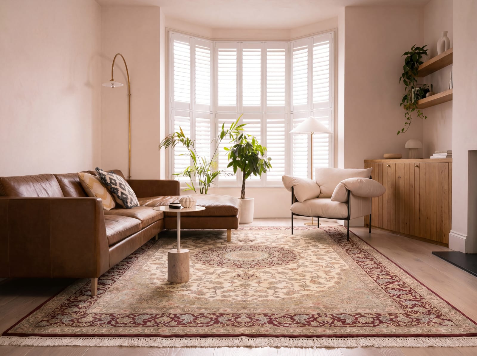 Persian rug shown in a furnished interior