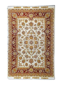Persian Tabriz Ivory & Burgundy Floral