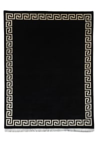 Modern Greek Key - Black Rug
