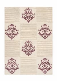 Anatolian Damask Medallion Ivory Plum