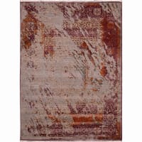 Contemporary Distressed Abstract Plum Rust