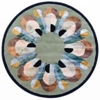 Contemporary Tufted Floral Medallion Sage