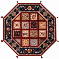Karachof Kazak Compartmental Panel Red