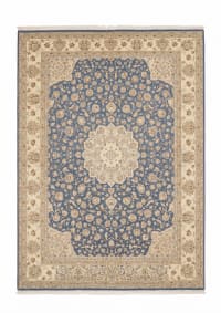 Kashan Medallion Floral Steel Blue