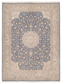 Kashan Medallion Floral Steel Blue