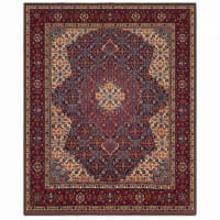 Kashan Medallion Navy Red