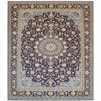 Kashan Medallion Navy