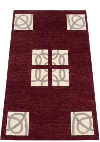 Nepal Geometric Lattice Burgundy