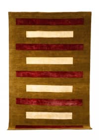 Pakistani Gabbeh Horizontal Stripe Olive