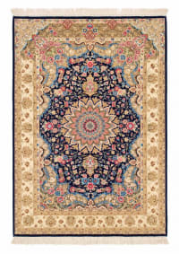 Qum Medallion Floral Navy