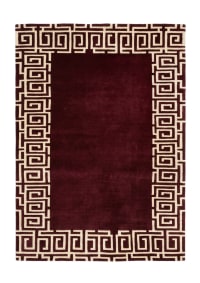 Tibetan Greek Key Burgundy