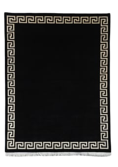 Modern Greek Key - Black Rug