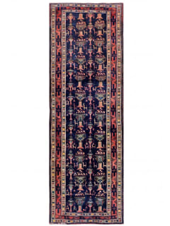 Afghan Tribal Vase Navy Runner