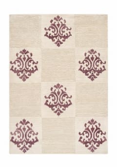 Anatolian Damask Medallion Ivory Plum