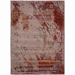 Contemporary Distressed Abstract Plum Rust