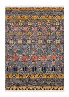Gabbeh Lattice Floral Charcoal
