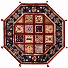 Karachof Kazak Compartmental Panel Red