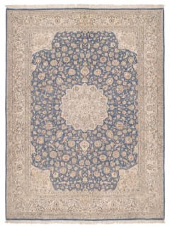 Kashan Medallion Floral Steel Blue