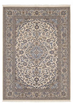 Kashan Medallion Ivory Blue