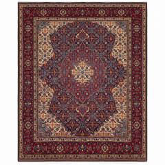 Kashan Medallion Navy Red