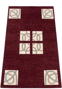 Nepal Geometric Lattice Burgundy