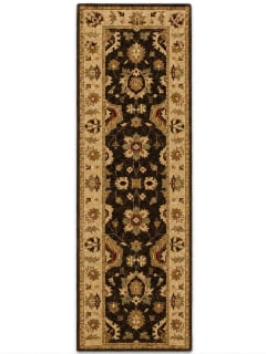 Peshawar Sultanabad Floral Runner Brown