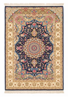Qum Medallion Floral Navy