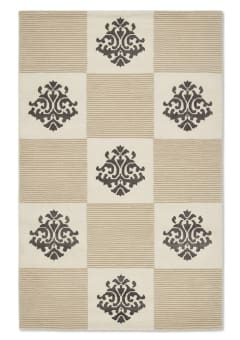 Tibetan Damask Checkerboard Ivory
