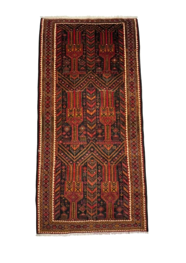 Balochi Tree Runner, Balochi tribal rug, in taupe / brown, Wool, 106x243 cm, Nasim Carpets Malaysia