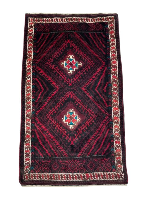 Afghan Balochi Diagonal Stripe, Iran tribal rug, in red / burgundy, Wool, 121x182 cm, Nasim Carpets Malaysia