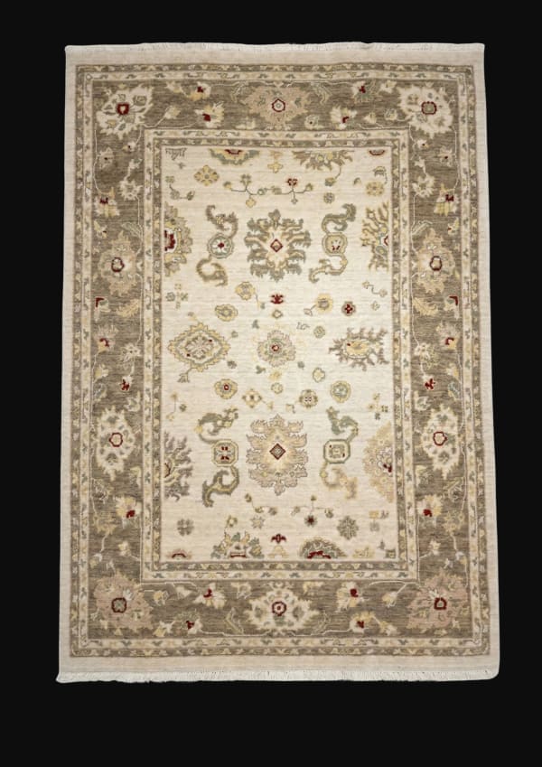 Oushak-Style Ivory & Taupe Floral, Turkey collector-sale rug, in ivory, Wool, 121x182 cm, Nasim Carpets Malaysia