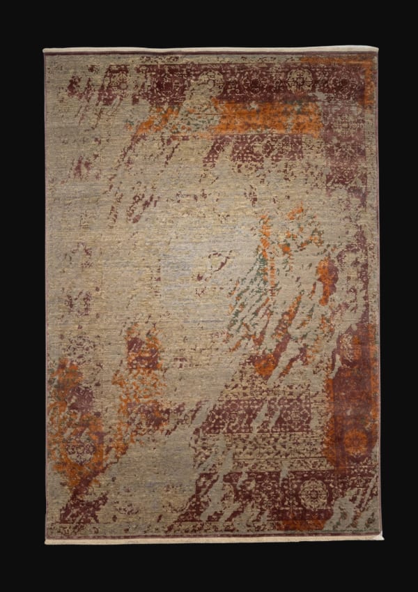 Modern Distressed Rust Abstract, Turkey collector-sale rug, in ivory, Wool, 152x213 cm, Nasim Carpets Malaysia