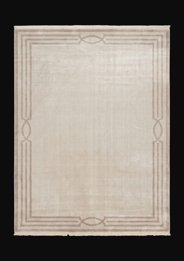 Modern Minimalist Frame Beige, Turkey collector-sale rug, in beige / sand, Viscose, 200x300 cm, Nasim Carpets Malaysia