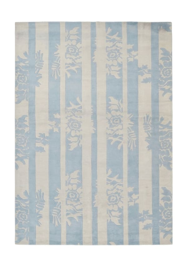 Nepal Botanical Stripe Powder Blue, Nepal modern rug, in powder blue, Wool, 122x238 cm, Nasim Carpets Malaysia