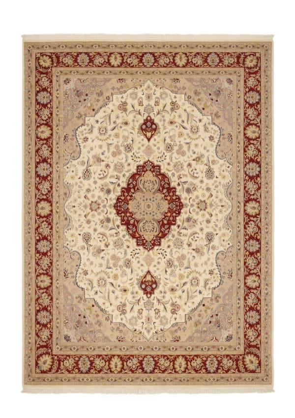 Tabriz Medallion Ivory, Tabriz, Iran persian rug, in ivory, Wool, 274x375 cm, Nasim Carpets Malaysia