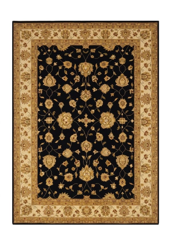 Tabriz Shah Abbasi Black, Lahore, Pakistan persian rug, in midnight black, Wool, 274x372 cm, Nasim Carpets Malaysia