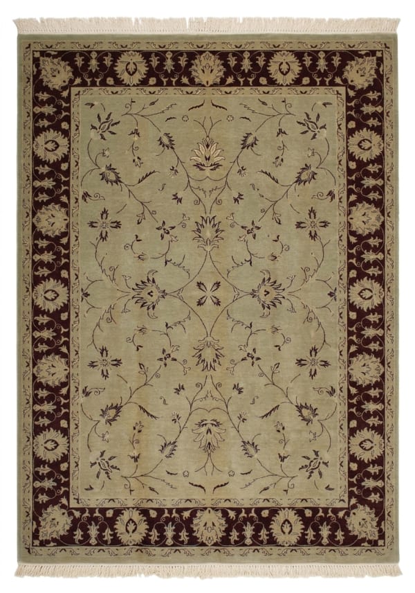 Peshawar Vine Scroll Sage, Peshawar, Pakistan persian rug, in sage green, Wool, 274x366 cm, Nasim Carpets Malaysia