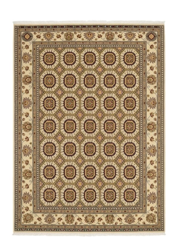 Bukhara Tekke Gul Ivory, Peshawar, Pakistan persian rug, in ivory, Wool, 302x402 cm, Nasim Carpets Malaysia