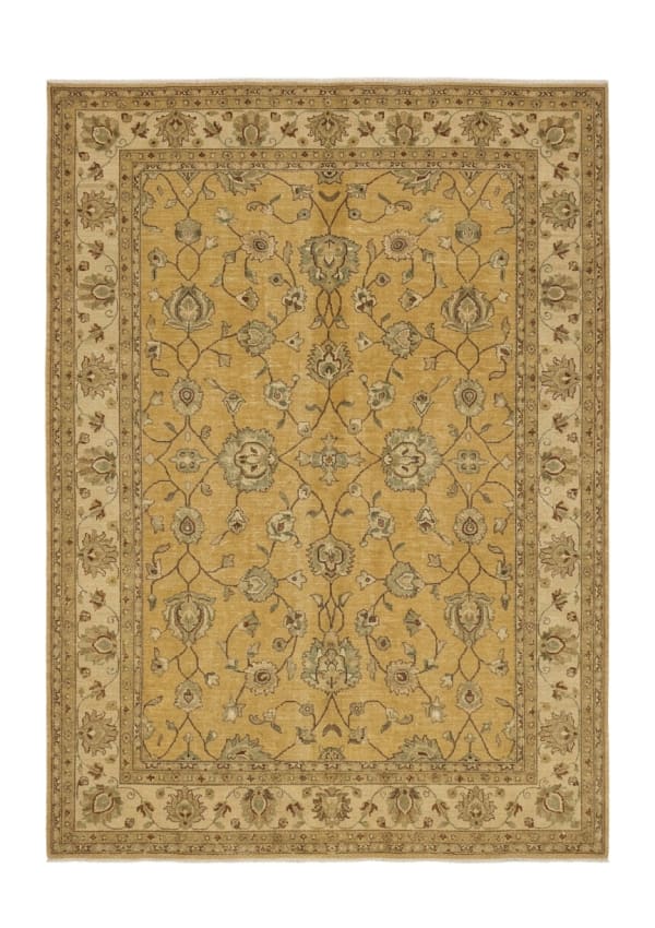 Kashan All-Over Floral Gold, Kashan, Iran persian rug, in antique gold, Wool, 302x378 cm, Nasim Carpets Malaysia