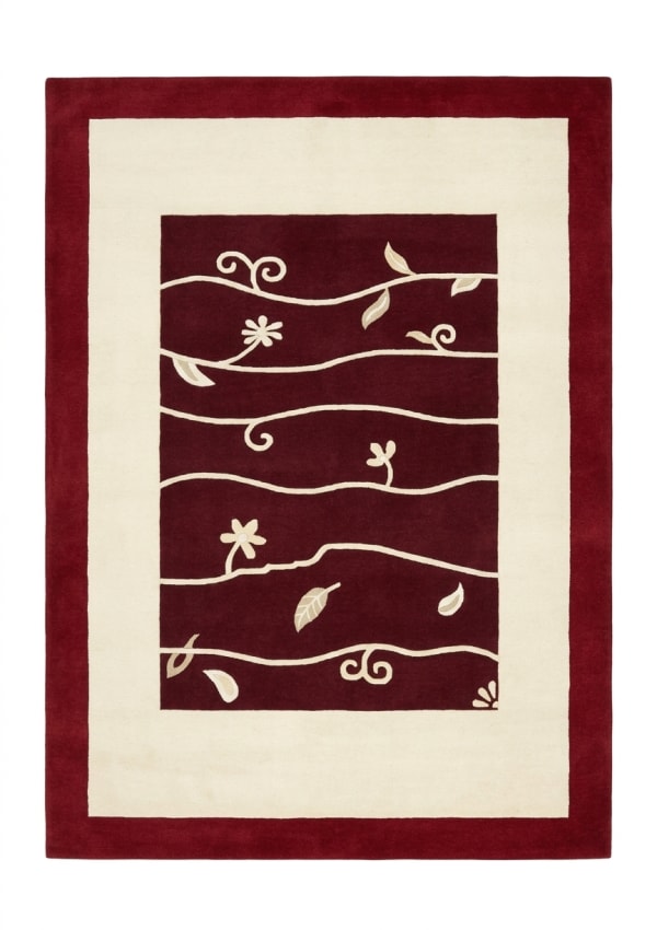 Tibetan Vine Scroll Burgundy, Nepal modern rug, in burgundy, Wool, 171x259 cm, Nasim Carpets Malaysia