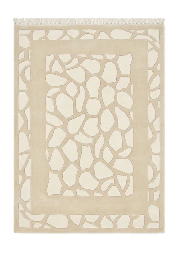 Tibetan Pebble Mosaic Cream, Nepal modern rug, in cream, Wool, 91x152 cm, Nasim Carpets Malaysia