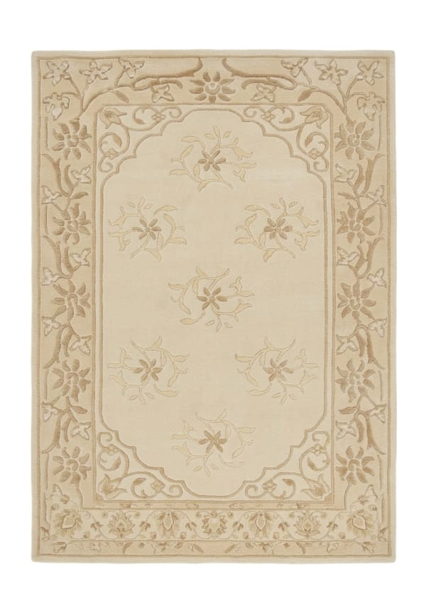Aubusson Floral Medallion Ivory, Aubusson, France modern rug, in ivory, Wool, 91x152 cm, Nasim Carpets Malaysia