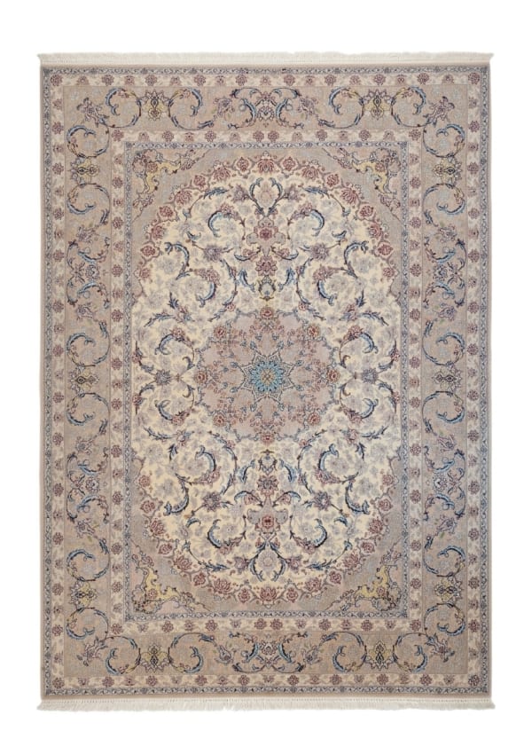 Isfahan Medallion Ivory, Isfahan persian rug, in ivory, Wool, 213x304 cm, Nasim Carpets Malaysia