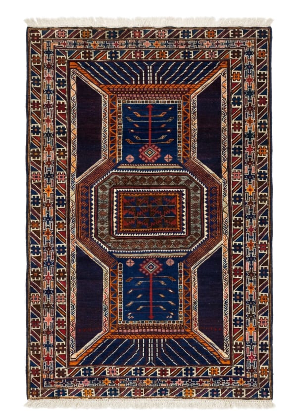 Shirvan Tree of Life Navy, Shirvan tribal rug, in navy blue, Wool, 121x182 cm, Nasim Carpets Malaysia