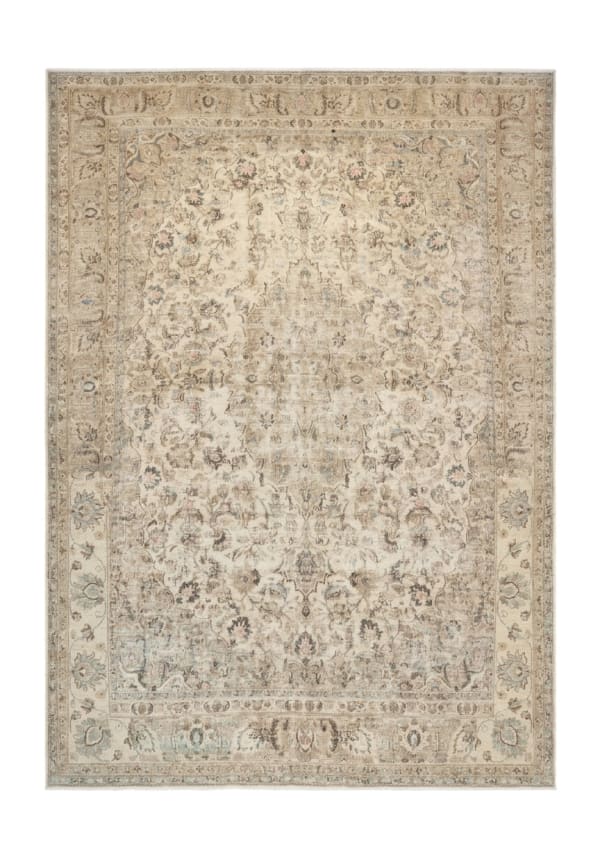 Kerman Mina Khani Faded Ivory, Kerman persian rug, in beige, Wool, 213x304 cm, Nasim Carpets Malaysia