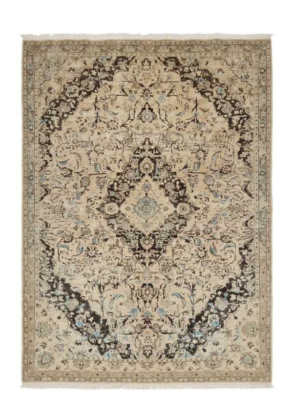 Tabriz Shah Abbas Medallion Ivory, Tabriz persian rug, in ivory, Wool, 182x274 cm, Nasim Carpets Malaysia