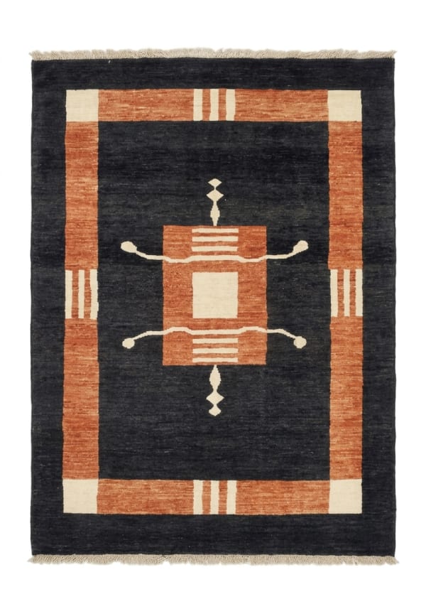Kazak Geometric Medallion Charcoal, Iran modern rug, in charcoal, Wool, 91x152 cm, Nasim Carpets Malaysia
